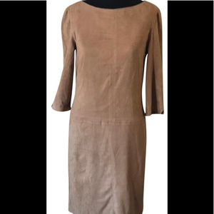 David Warren Faux Suede Mid Length 3/4‎ Sleeves Dress Size Small